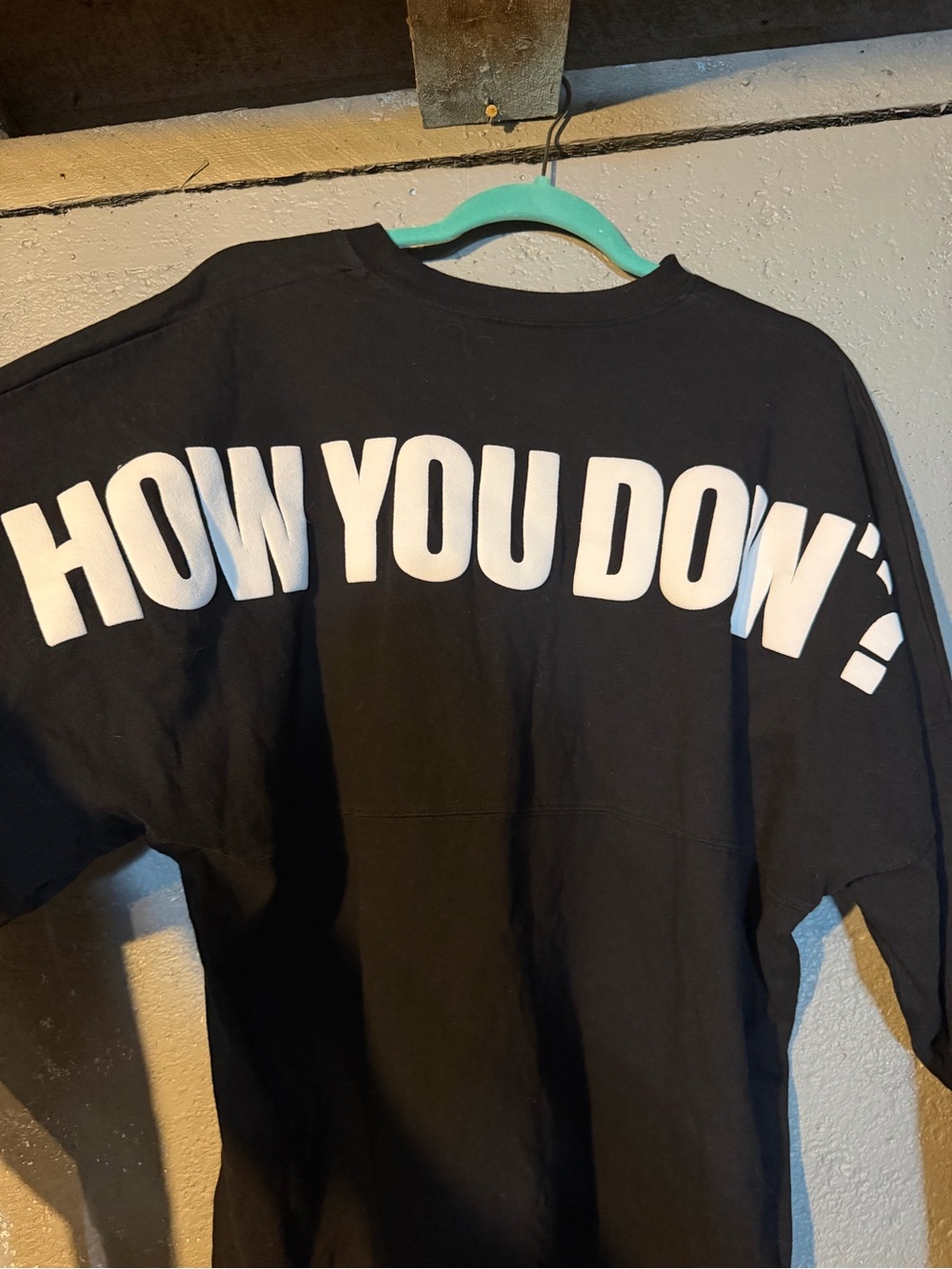 Black Graphic Jersey with 'HOW YOU DOIN'?' Back Print friends
